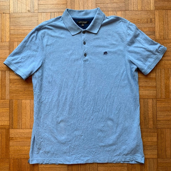 Men's Banana Republic Light Blue Polo Shirt, XL - Picture 4 of 4